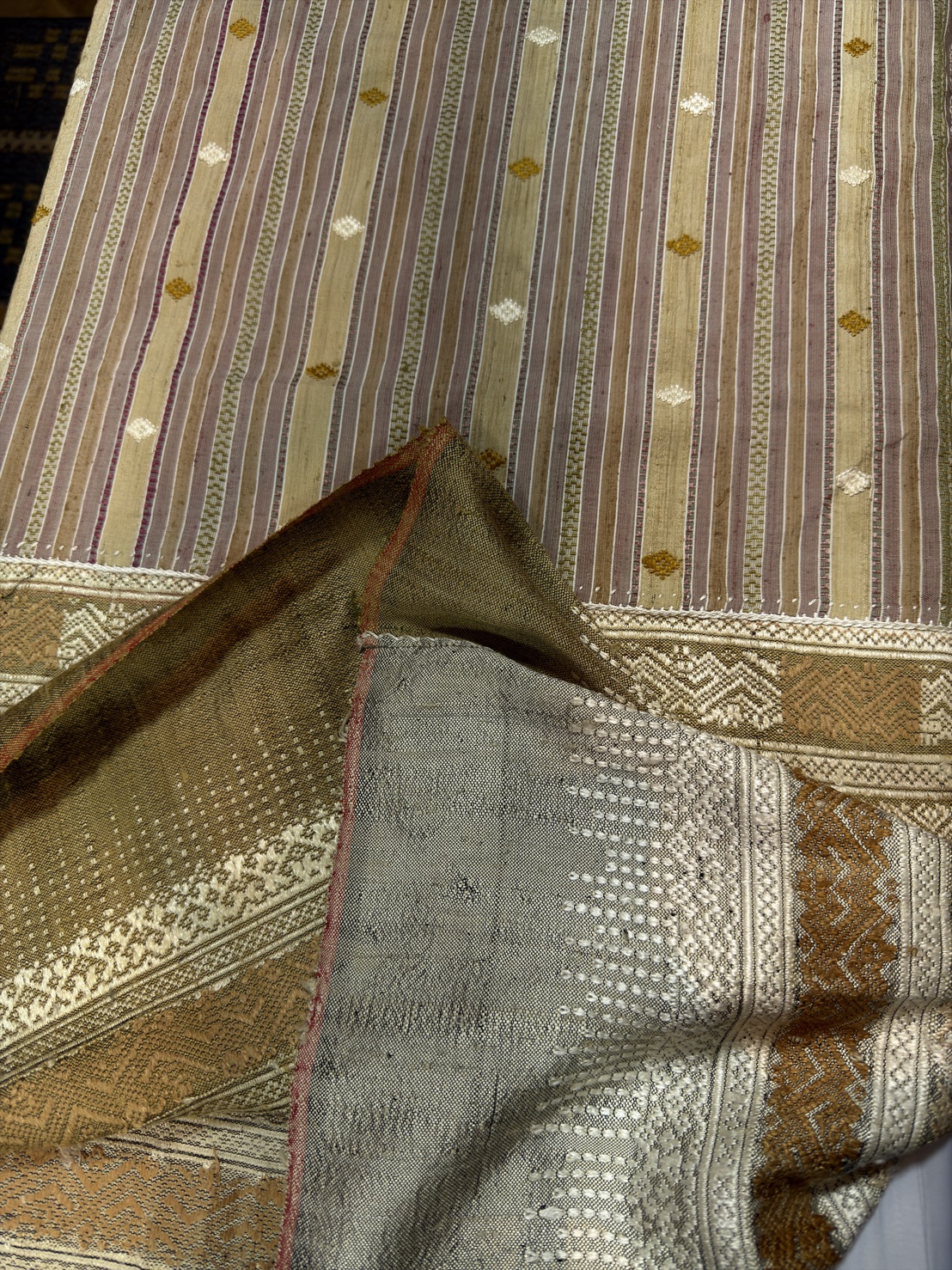 ซิ่นขิดไหม ต่อหัว ขนาด1x2เมตร สีเหลืองทองนวล รหัส R4F-155-1246818