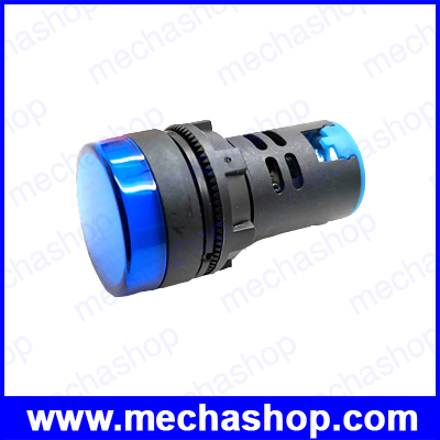 ไฟแสดงสถานะ สีน้ำเงิน 12V, 24V, 220V 22mm Panel Mount LED Power Indicator Pilot Signal Light Lamp AD16-22 Blue