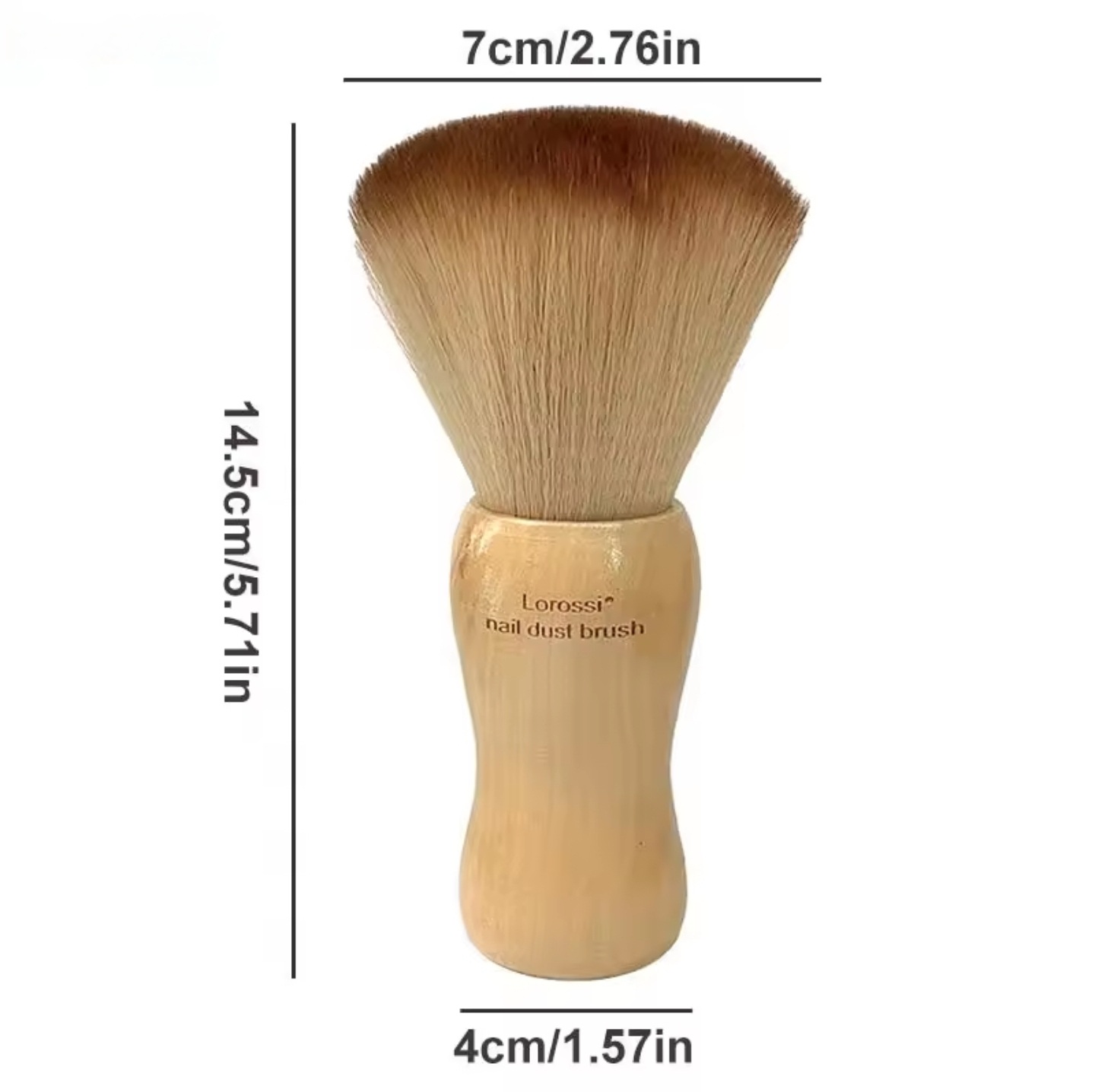 แปรงปัดฝุ่นเล็บ ด้ามไม้ ใช้สำหรับปัดฝุ่นผง ขนนุ่มมาก แบรนด์ Lorossi
