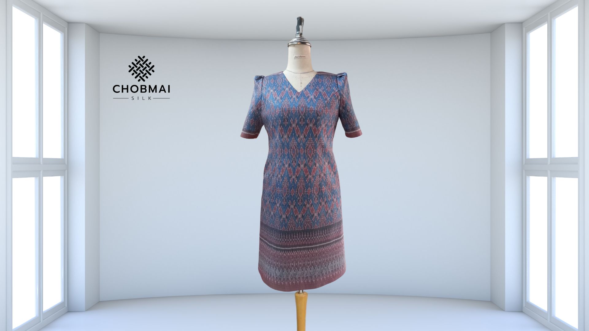 แบบตัดชุด เดรสผ้าไหม (ไม่รวมผ้า) chobmai x ARW รหัส CUT-ARW-03056815