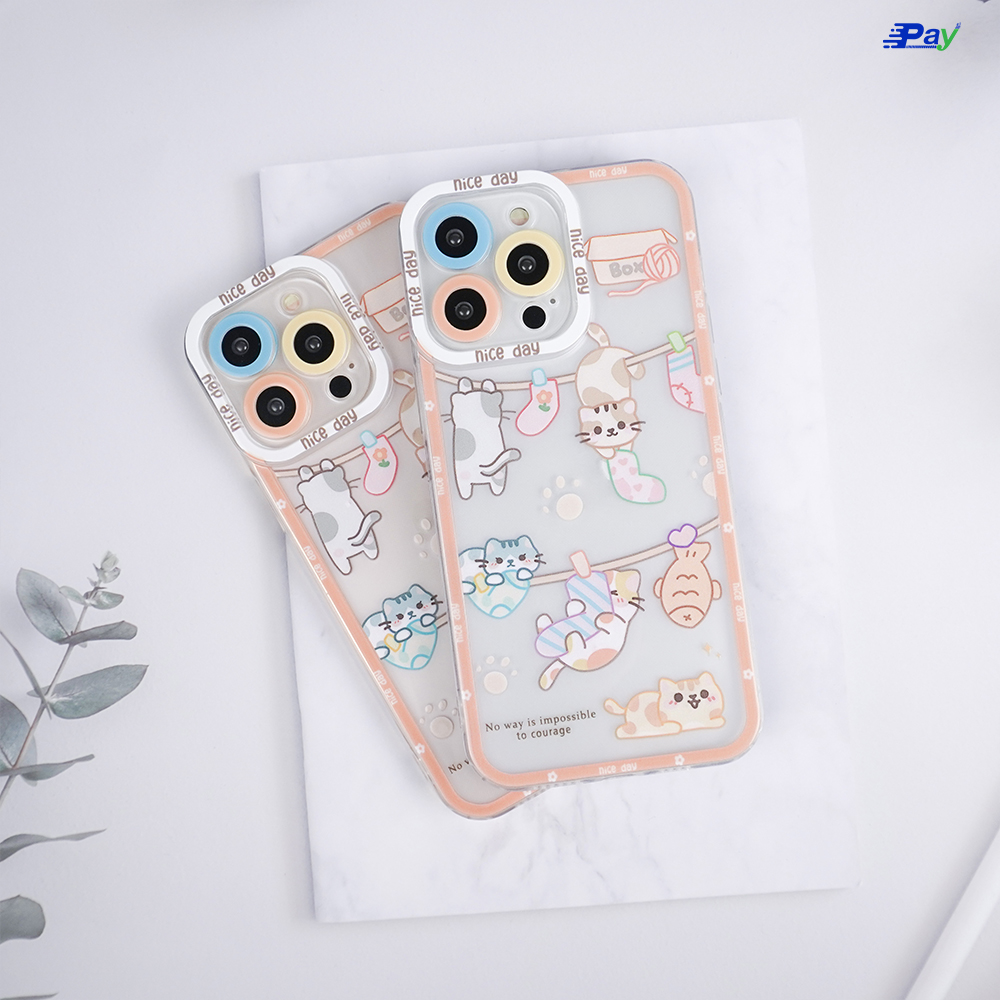 เคสโทรศัพท์ iPhone ลายน้องแมว สำหรับ14ProMax/13ProMax/13/12ProMax