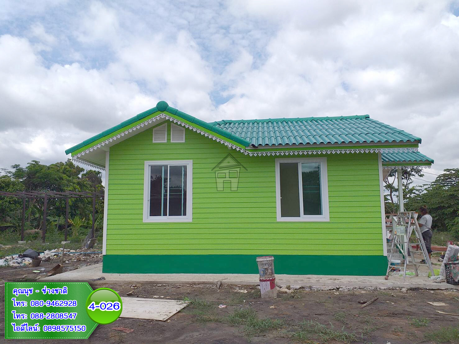 4-026 บ้านน็อคดาวน์ ทรงจั่วมุกซ้อน