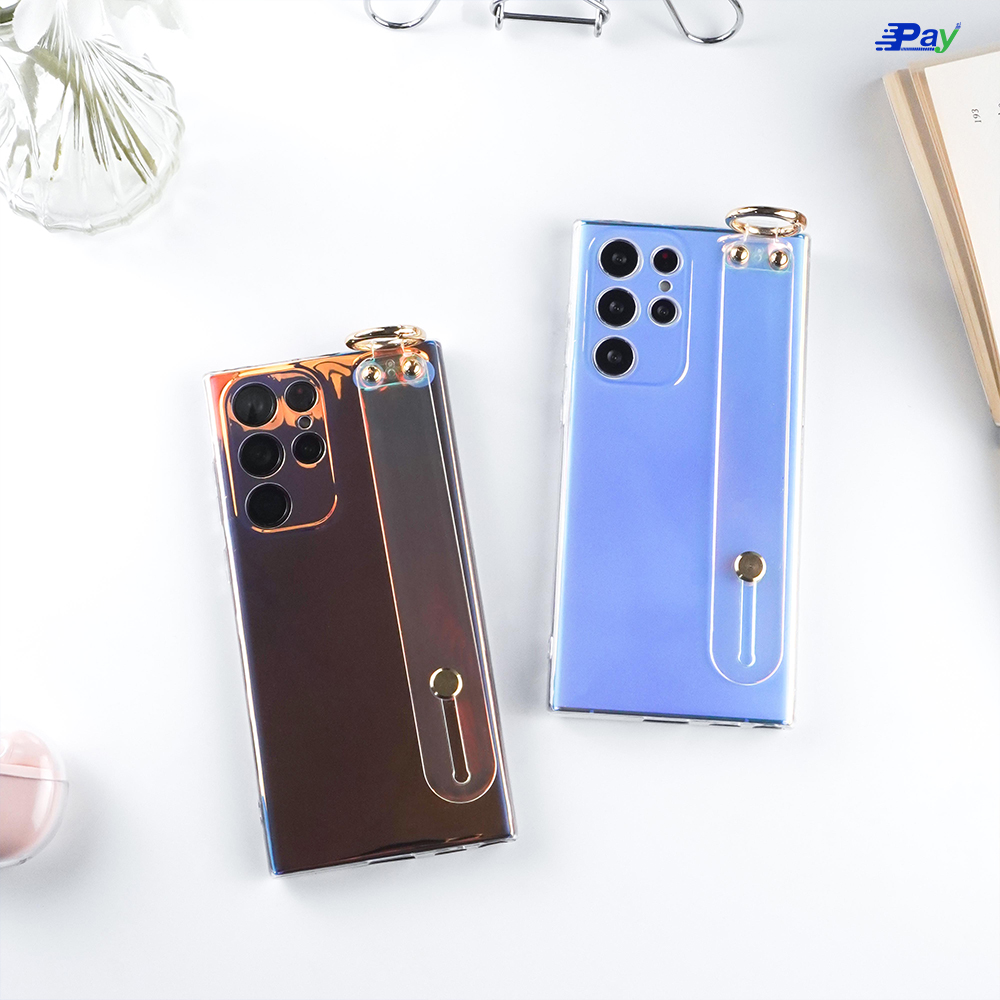 เคสโทรศัพท์ Samsung City Dog Aurora โฮโลแกรม แบบอ่อน พร้อมที่จับ สำหรับ SS S23 Ultra/S22 Ultra/S21 FE/Note 20 Ultra