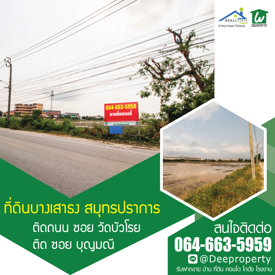 🏡SOLD OUT! พื้นที่สีม่วง 25 ไร่ โซนอุตสาหกรรม หลัง TOA ซอยวัดบัวโรย บางเสาธง บางพลี สมุทรปราการ เหมาะสำหรับทำโรงงาน โกดังสินค้า (สัญญาปิด ติดเจ้าของ)