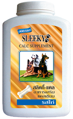 แคลเซียมสุนัข SLEEKY (สลิคกี้) บำรุงร่างกายและกระดูก รสไก่ สำหรับหมาทุกพันธุ์ - ขวดใหญ่ 630 กรัม