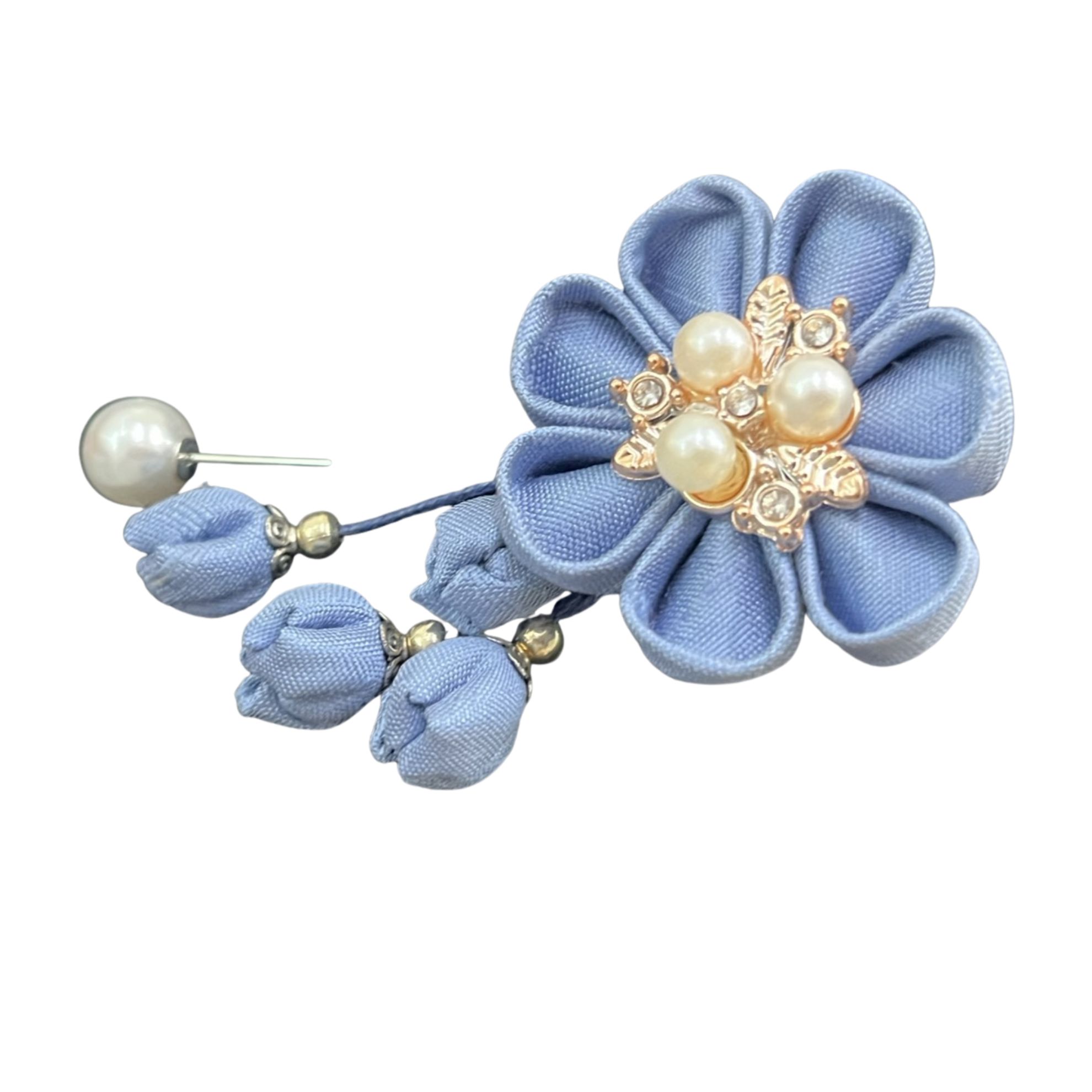 เข็มกลัดดอกมะลิ พวงระย้า ผ้าไหมแท้ (กลัดหน้าอก) GF-ME-070268