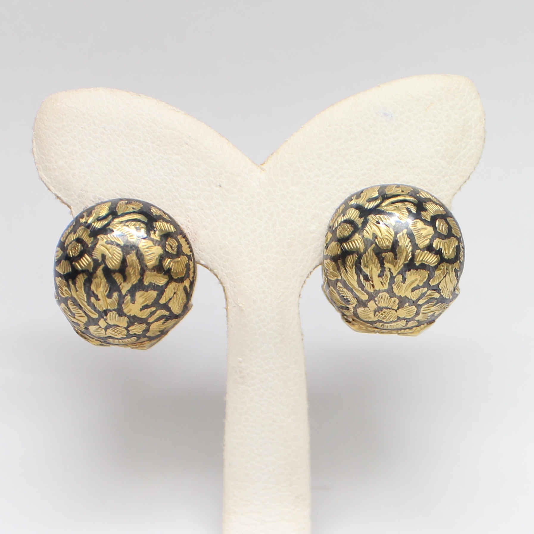 SI476 ต่างหูถมทองลูกงับ เงินแท้ 92.5% นน. 10.58 กรัม