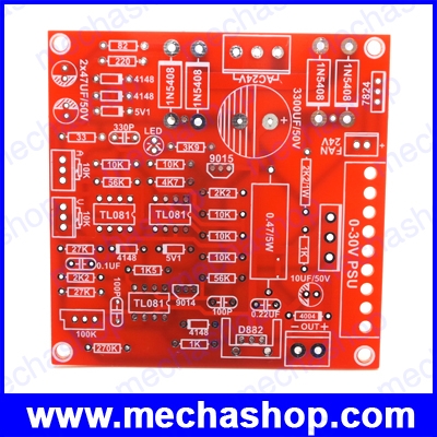 พาวเวอร์ซัพพลายปรับค่าได้ แหล่งจ่ายไฟปรับแรงดันได้ ชุดคิทยังไม่ได้บัดกรี ไม่รวมหม้อแปลง 0-30V 2mA-3A Continuously Adjustable DC Regulated Power Supply DIY Kit