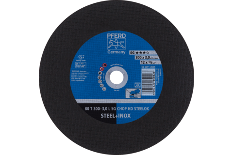 PFERD แผ่นตัดเหล็ก สแตนเลส ใช้กับแท่นตัด ตราม้าลอดห่วง รุ่น SG-CHOP STEELOX