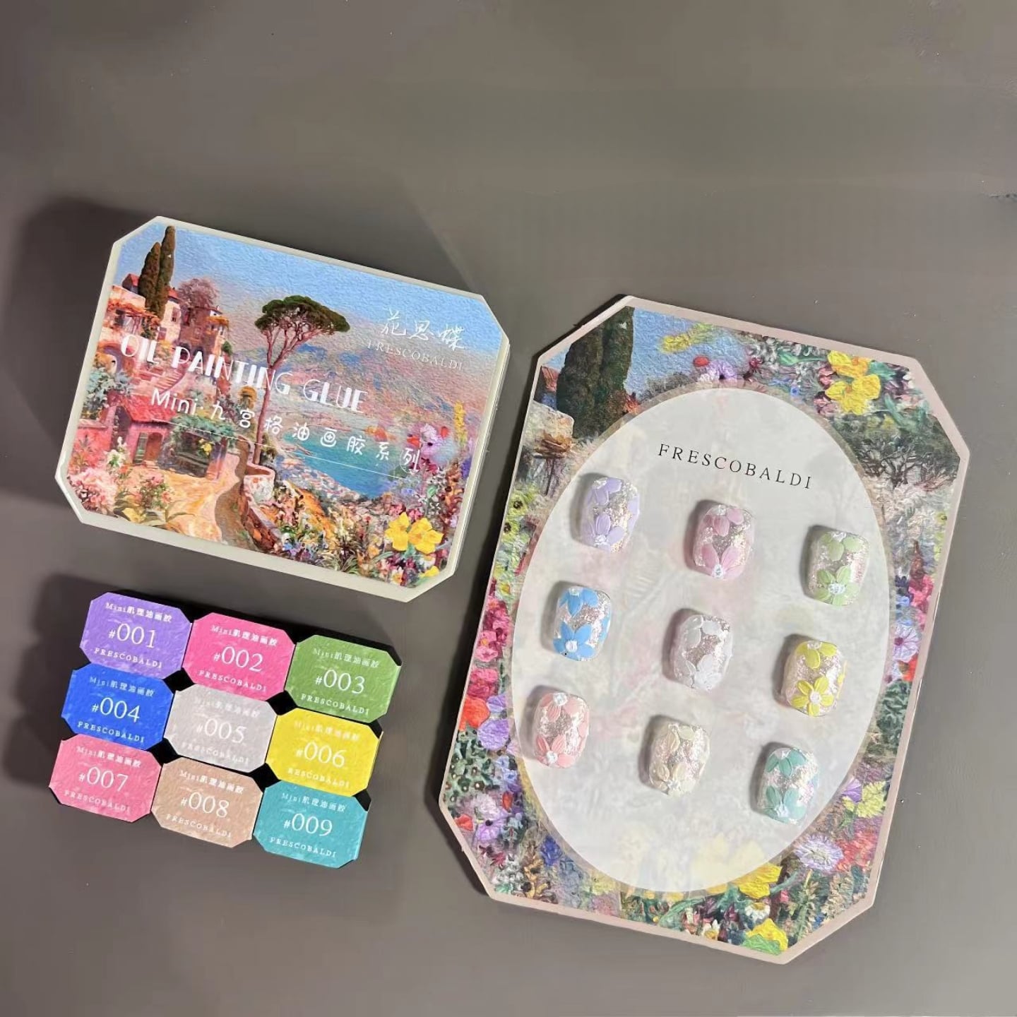 ยิปซั่มเจล [Gypsum gel] เจลเพ้นท์นูน สีมาการอง 9เฉดสี/เซต