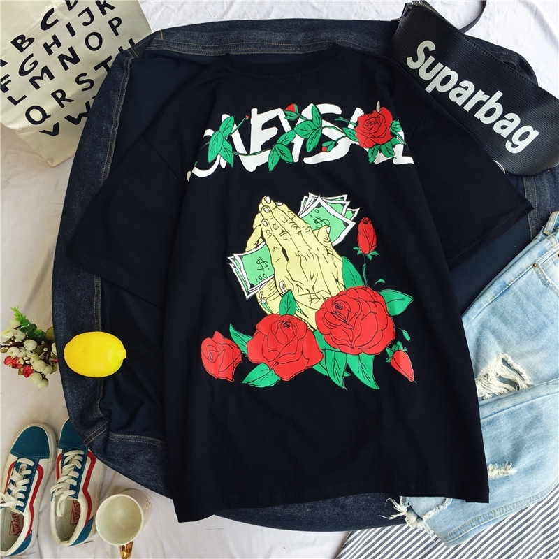 เสื้อยืด Street Fashion Oversize สีดำ MONEY