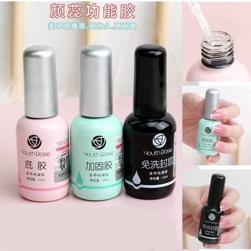 🌹 Youth Rose 🌹Top | Base | Care gel ท็อปกุหลาบ เบสกุหลาบ 15ml