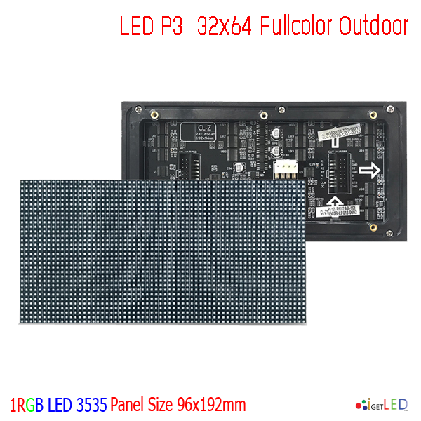 LED P3 RGB โมดูลสีเต็มจอแสดงผล LED 64x32 พิกเซลแผง Dot Matrix จอแสดงผล P3 SMD RGB โมดูล