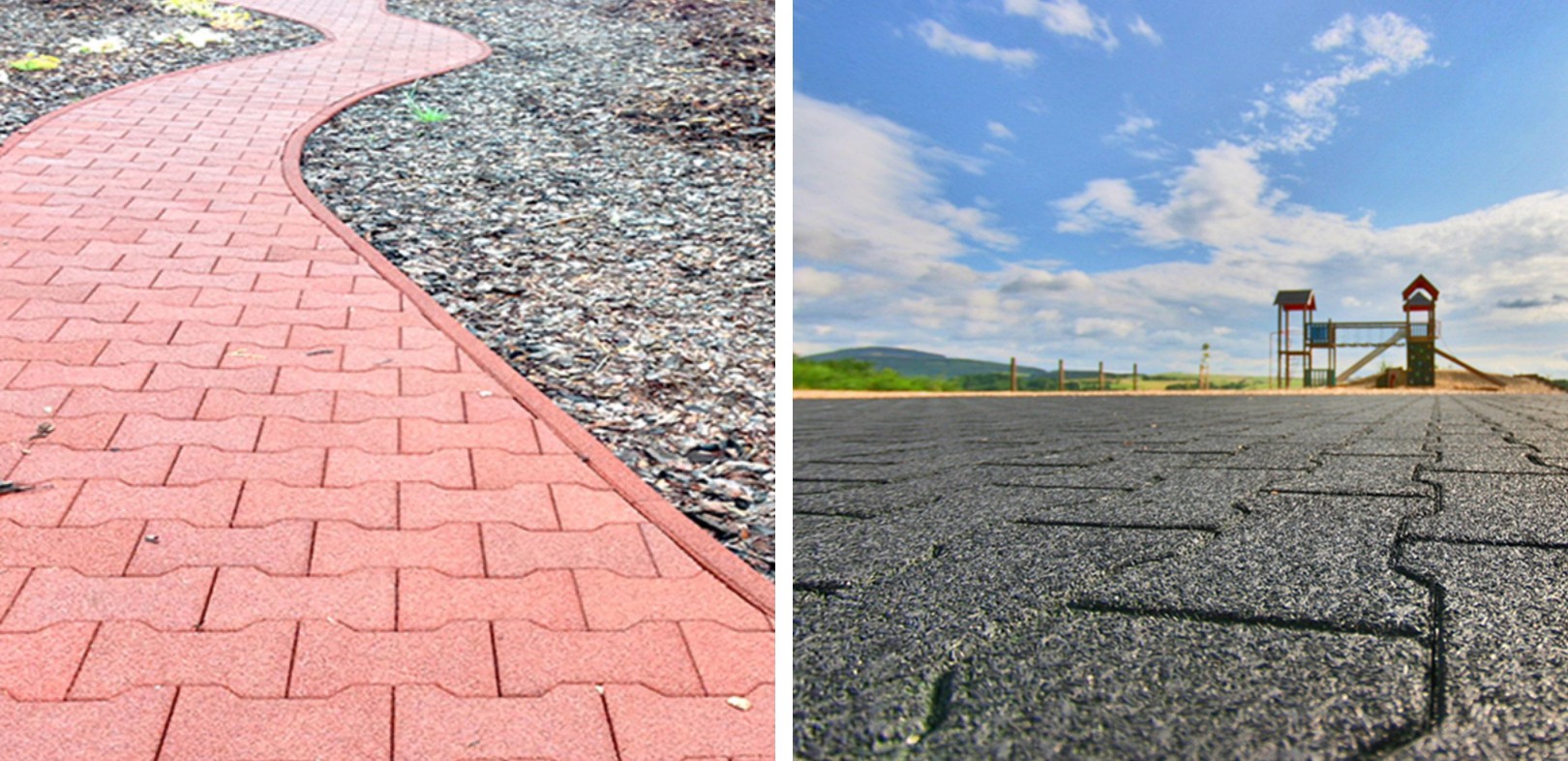 พื้นยางสังเคราะห์สนามเด็กเล่น แบบตัวหนอน หนา20mm