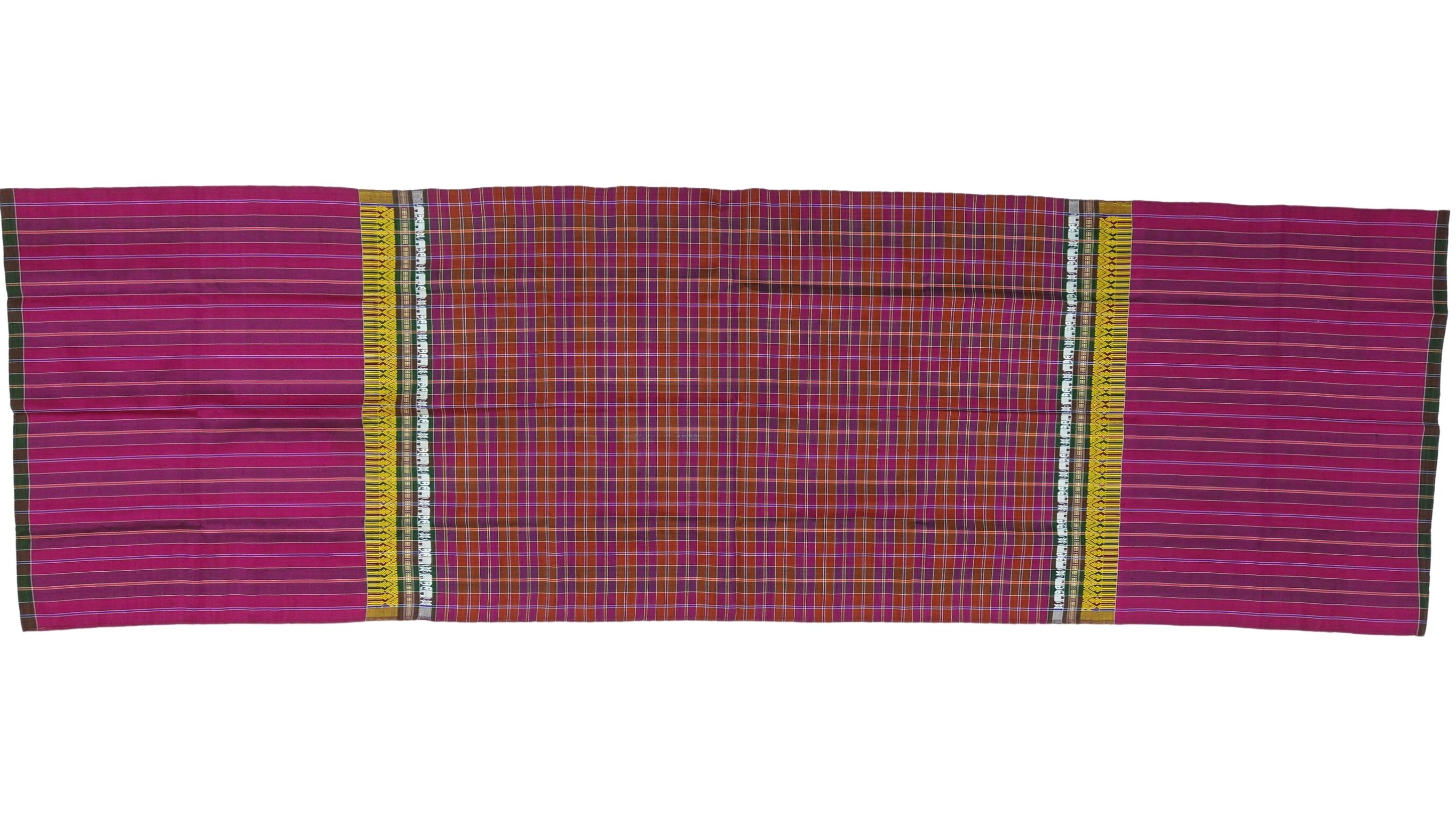 ผ้าขาวม้า ผ้าไหม ไหมแท้ ขนาด 63x200cm ขิดลายช้าง สีชมพู รหัส R4E-ME-01086811