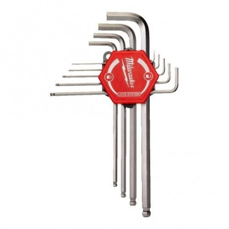 Milwaukee 4932478621 ชุดประแจหกเหลี่ยม 9 ชิ้น ขนาด 1.5 - 10 มม มิลวอคกี้