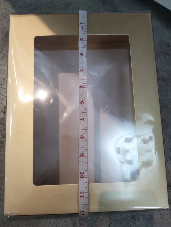 กล่องฝาครอบ สีน้ำตาลทอง ขนาด 12x9.2x3.8นิ้ว.รหัส BX-ME-09116811