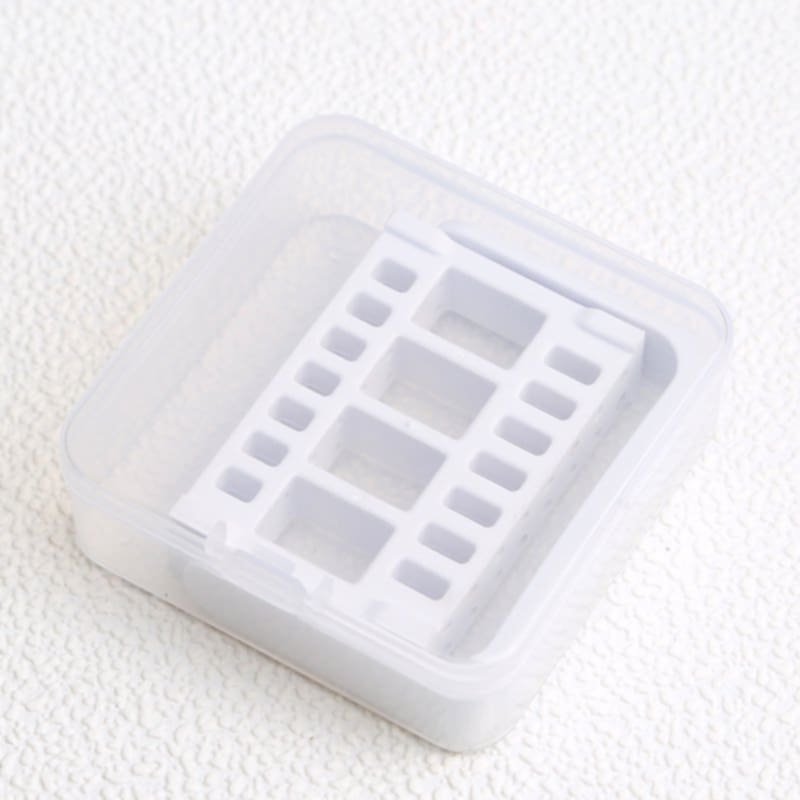 กล่องเก็บดอกเจียรทำเล็บ ที่เก็บหัวดอกเจียร กล่องใส่หัวเจียรเล็บ 16ช่อง พร้อมกล่องใสพกพา