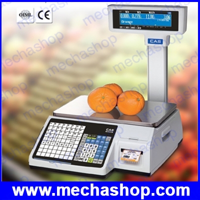 เครื่องชั่งคำนวณราคา แบบมีปริ้นเตอร์ในตัว ชั่งน้ำหนักสูงสุด 6Kg/2g, 15kg/5g ขนาดแท่นชั่ง 380x250mm มีคอ-เสา รุ่น CL5200 P ยี่ห้อ CAS(เกาหลี)
