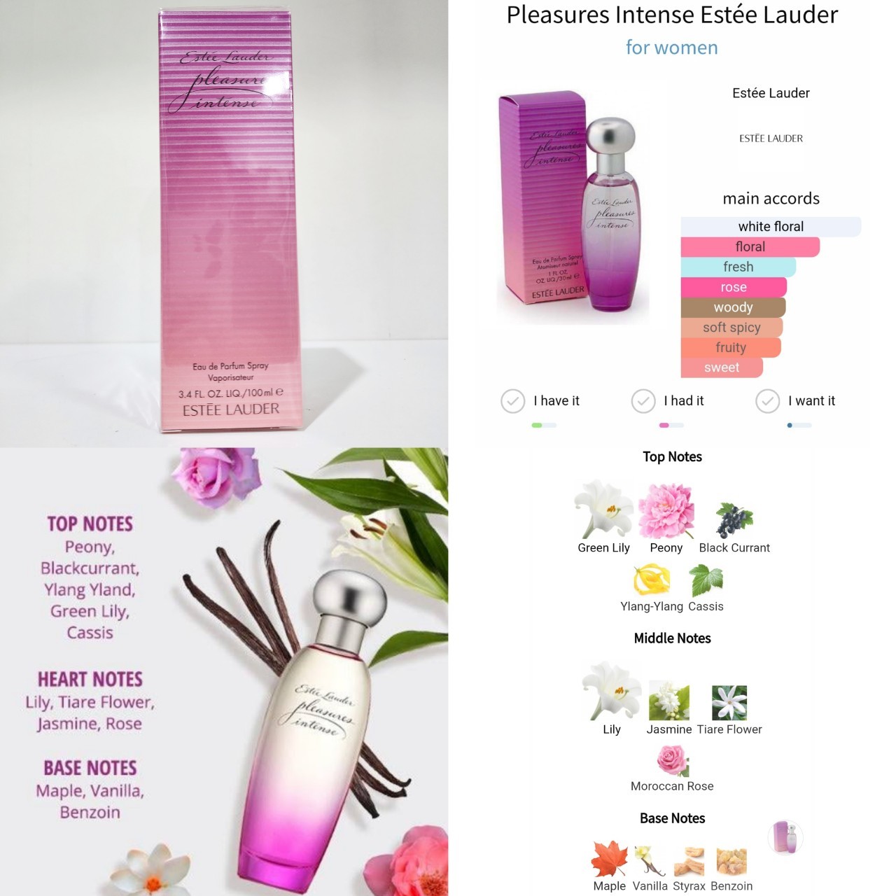 น้ำหอม Estee Lauder Pleasures Intense for Women EDP 100ml. กล่องซีล