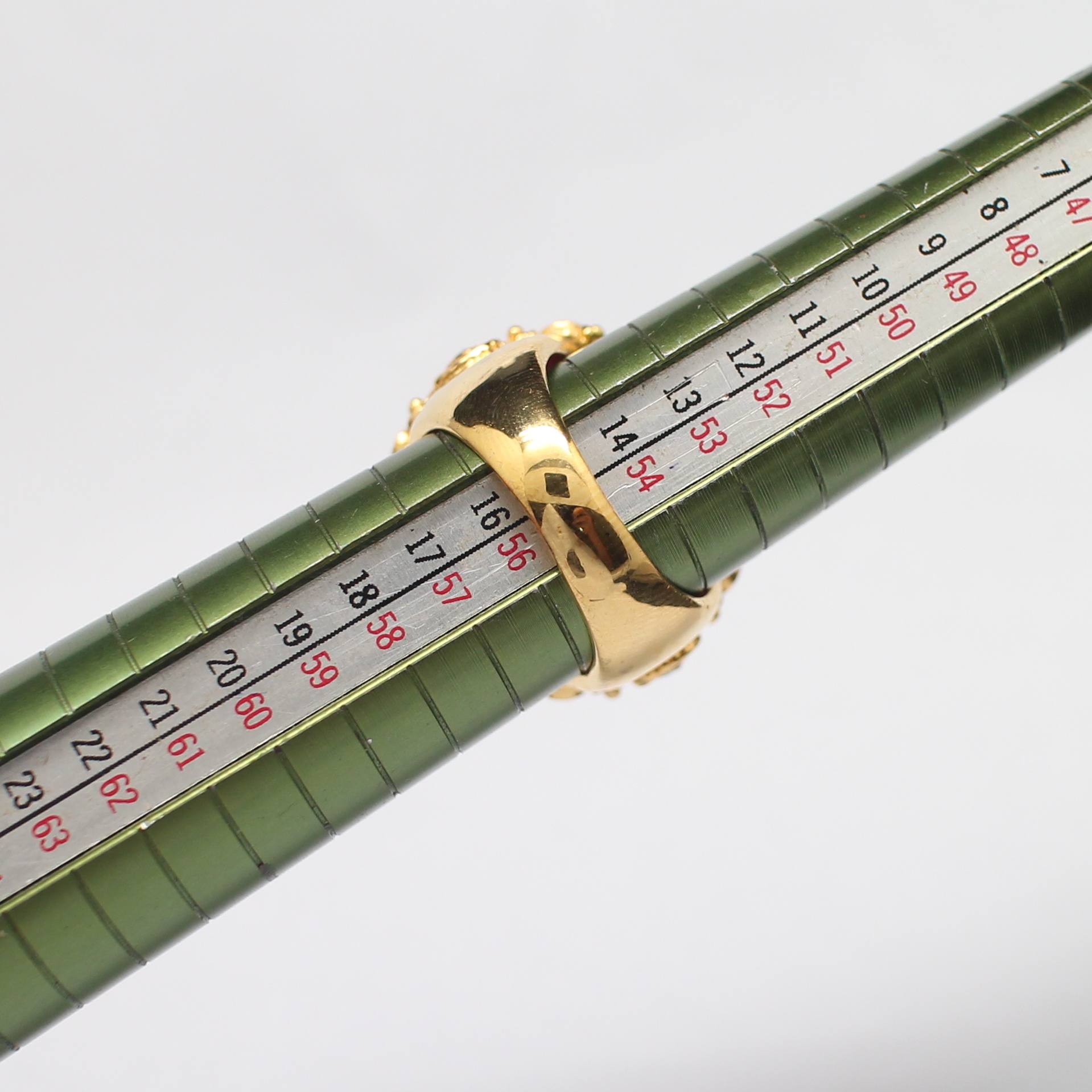 SI261 แหวนทับทิม พลอยขาว เงินแท้ชุบทอง นน. 10.8 กรัม ไซส์ 56