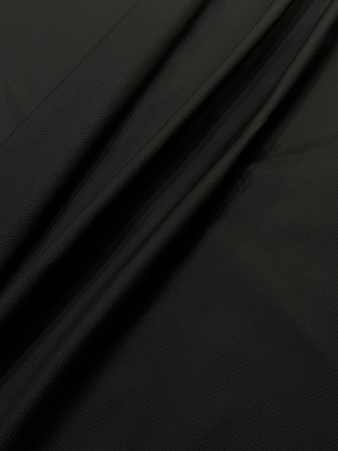 ผ้าไหมยกดอก ลายลูกแก้ว ไหมแท้ สีดำสนิท (หลา,เมตร) รหัส B5-NY-1103681