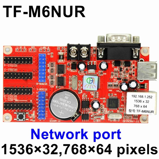 แผงควบคุม ป้ายไฟวิ่ง TF-M6NUR LAN USB RS232