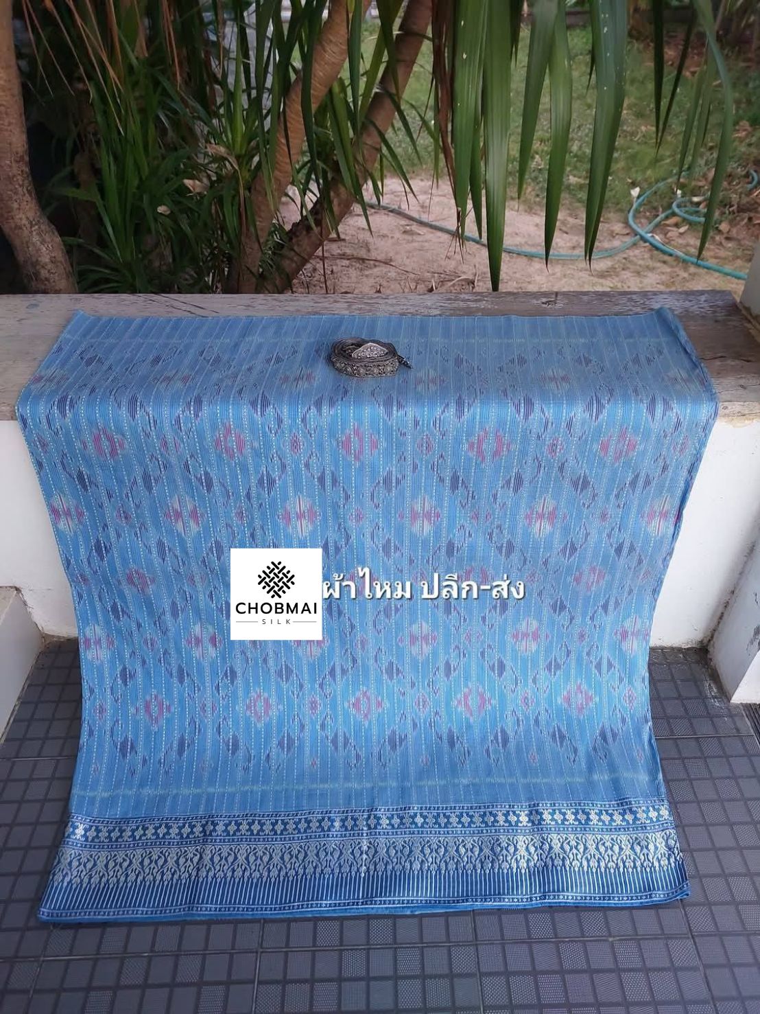 ซิ่นผ้าไหม กาบบัว ต่อตีนตวย(เย็บถุงแล้ว) ไหมแท้ ขนาด 113x200ซม. สีฟ้าพาสเทล รหัส WN-103-05276819