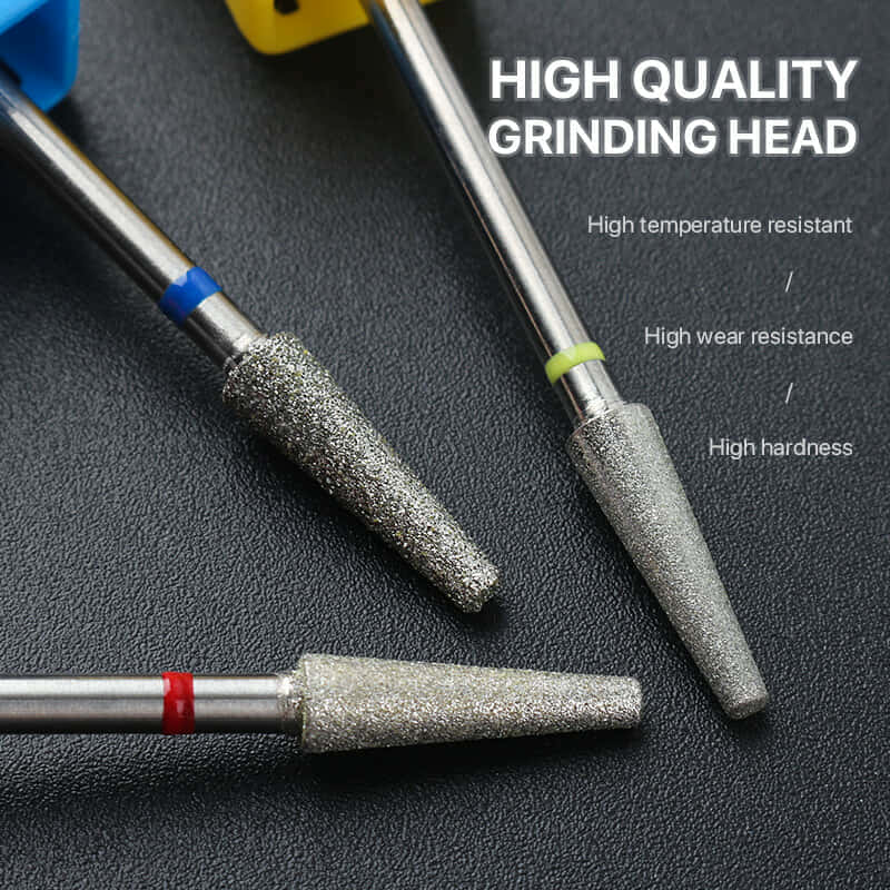 หัวเจียรไดมอนด์แต่งเล็บอย่างดี ดอกเจียรเพชร เจียรหนัง เจียรโคนเล็บ