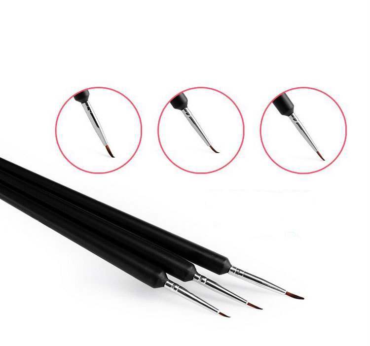 พู่กันเพ้นท์เล็บ เพ้นท์งานขนาดเล็ก งานDIY 3ด้าม/เซต