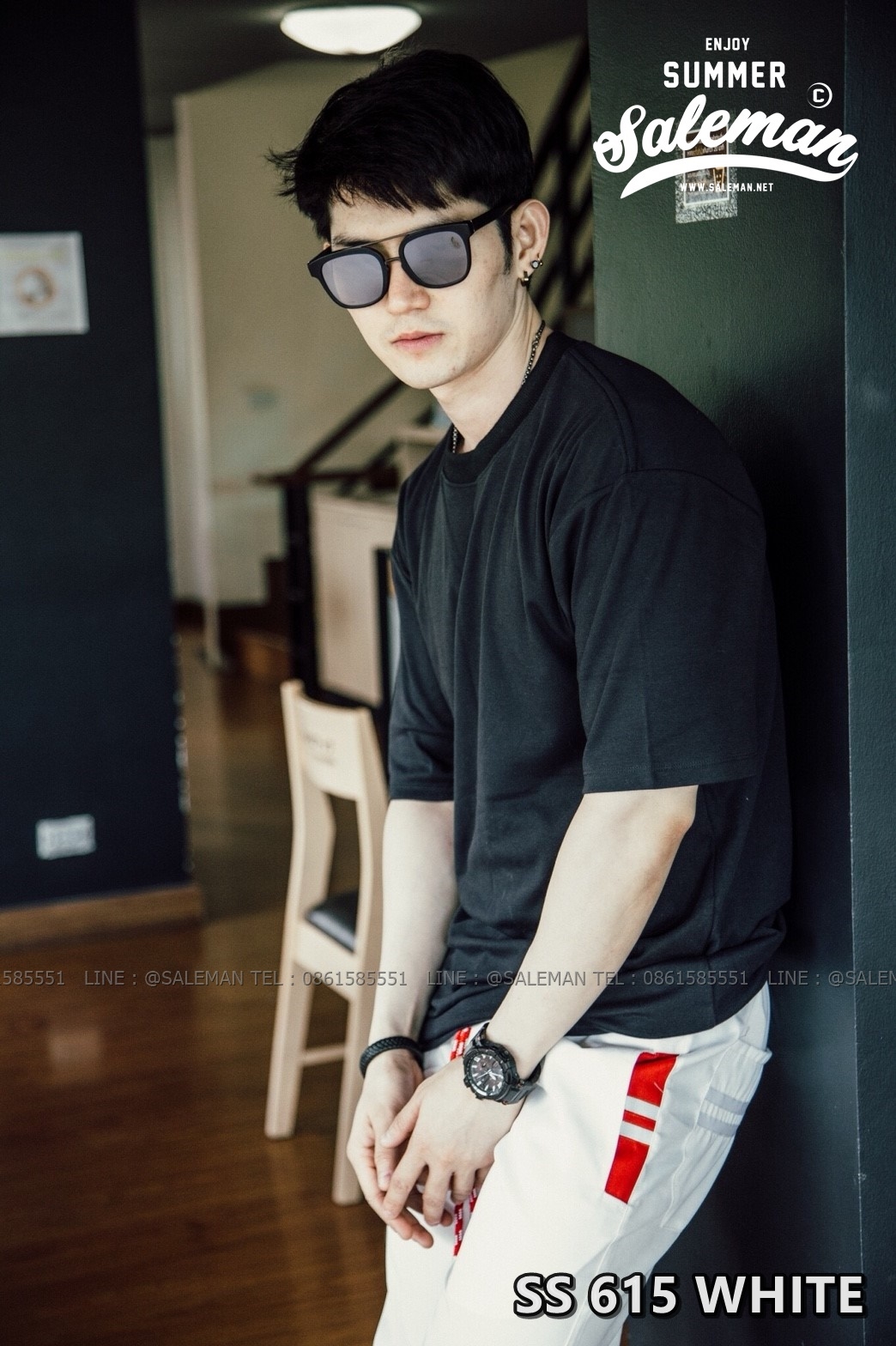 กางเกง JOGGER พรีเมี่ยม ผ้า COTTON รหัส SS 622 WHITE