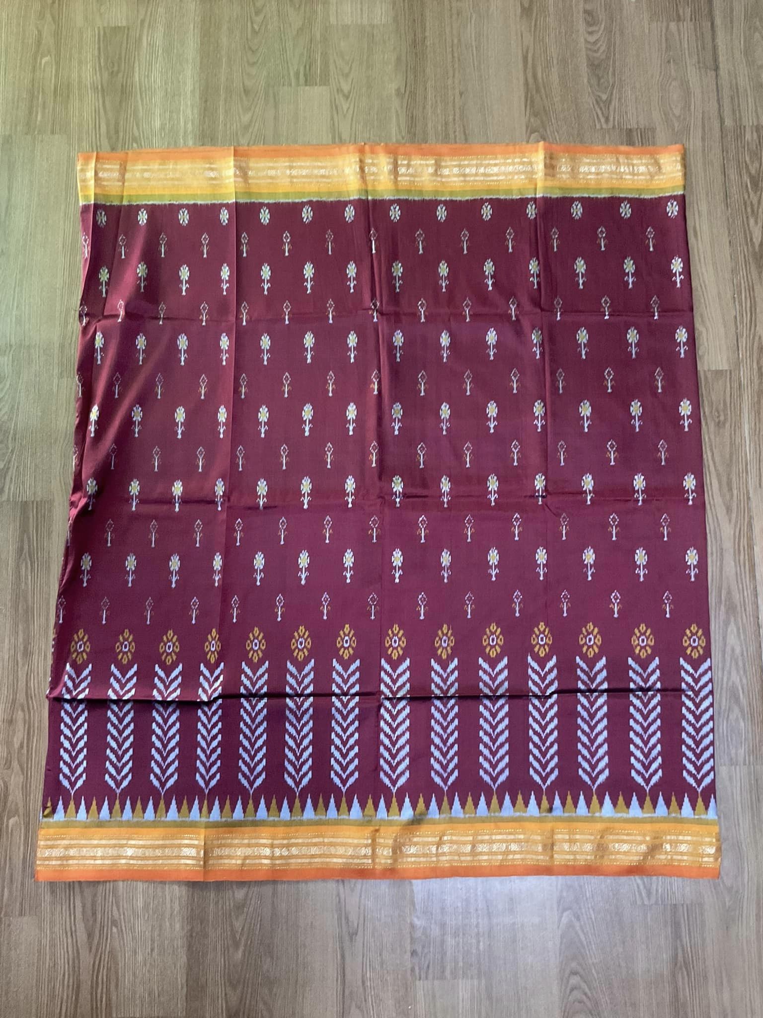 ซิ่น ผ้าปาโตล่า ไหมแท้ ขนาด 118x200ซม. พื้นสีแดง รหัส N9-SIL-1125671