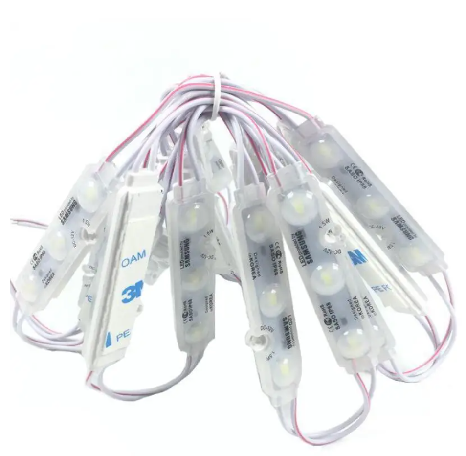 LED Module 1.5W 12V PVC เลนส์กระจายแสง สีขาว