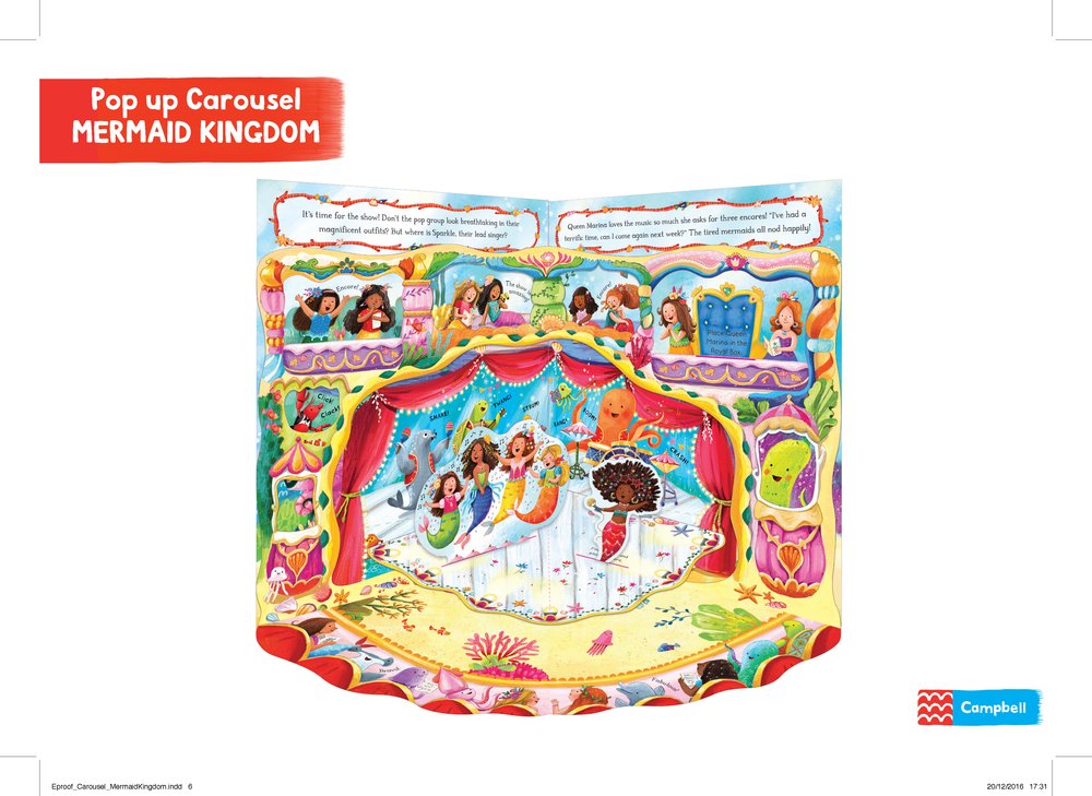 Mermaid Kingdom Hardback Pop-up Carousel English Illustrated by Ag Jatkowska 9781509844357 Pop up