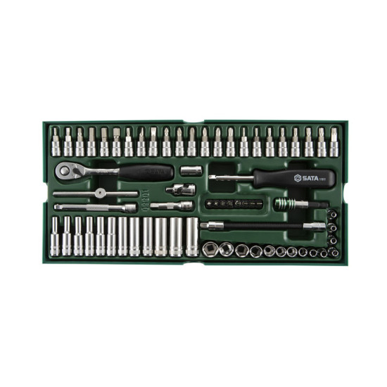 SATA 09901 ชุดถาดลูกบล็อก 1/4 นิ้ว (2 หุน) จำนวน 63 ชิ้น ซาต้า
