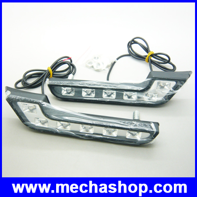 ไฟตัดหมอก เดย์ไลท์LED จำนวน1คู่ แสงสีขาว 2*6 LED DRL Driving Daytime Running DayLight สำหรับติดตั้งรถยนต์
