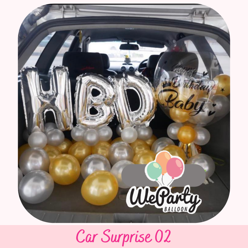 เซอร์ไพรสท้ายรถ Car Surprise 02 (with Helium) (14 pcs) (สนใจสั่งซื้อผ่าน Line: @weparty)