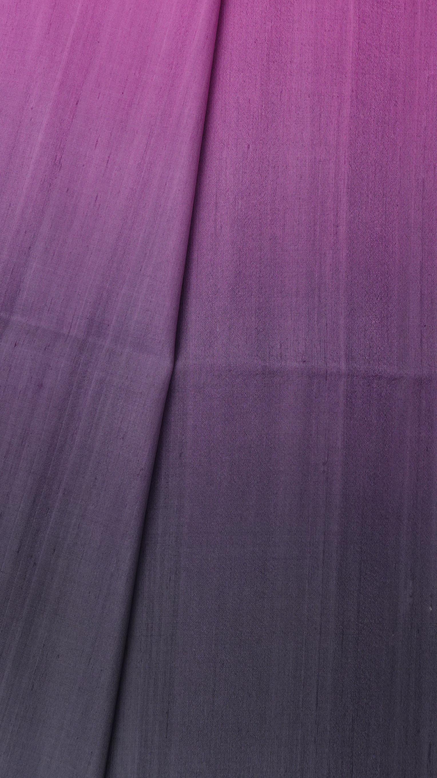 ผ้าไหมย้อมสไลด์สี ไหมบ้านทอมือ 2ตะกอ สีชมพูม่วง-สีม่วงเข้ม เลือกขนาด รหัส BT-TT-022468520