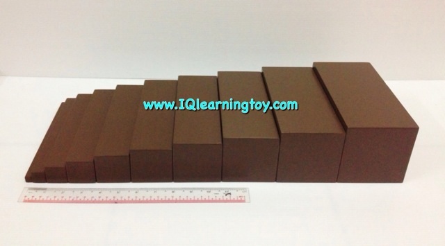 มอนเตสซอรี่ - บันไดสีน้ำตาล Montessori Brown Stair เพื่อฝึกกล้ามเนื้อและประสาทรับรู้ในการมองเห็นมิติต่างๆ 3+ ส่งฟรี