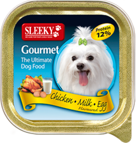 อาหารสุนัข SLEEKY Gourmet รสไก่-นม-ไข่ - อาหารหมาเล็ก