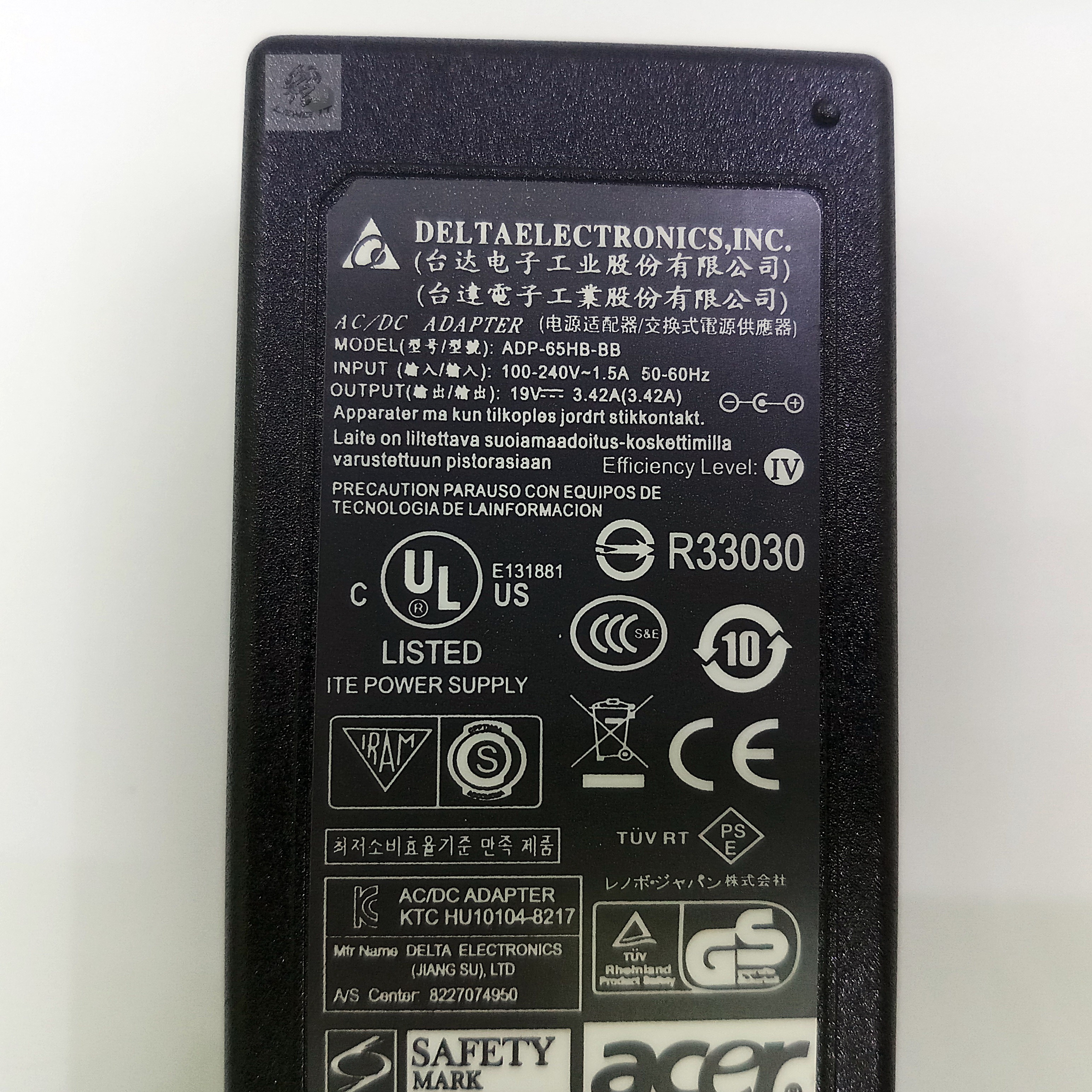 ADAPTER ACER 19V 3.42A 65W หัว 5.5*1.7MM (ของเทียบ OEM)