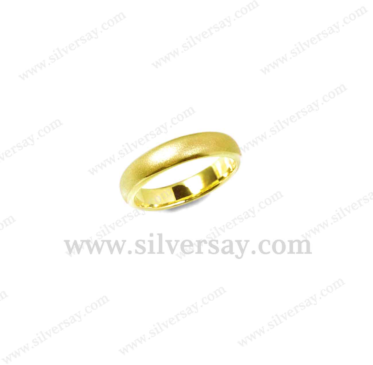 แหวนปลอกมีดเกลี้ยง 4 มม./พ่นทราย-ตัดขอบเงา/สีทองคำ22k