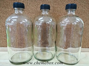 ขวดแก้วใส 450ml ฝาดำ ( โหล)
