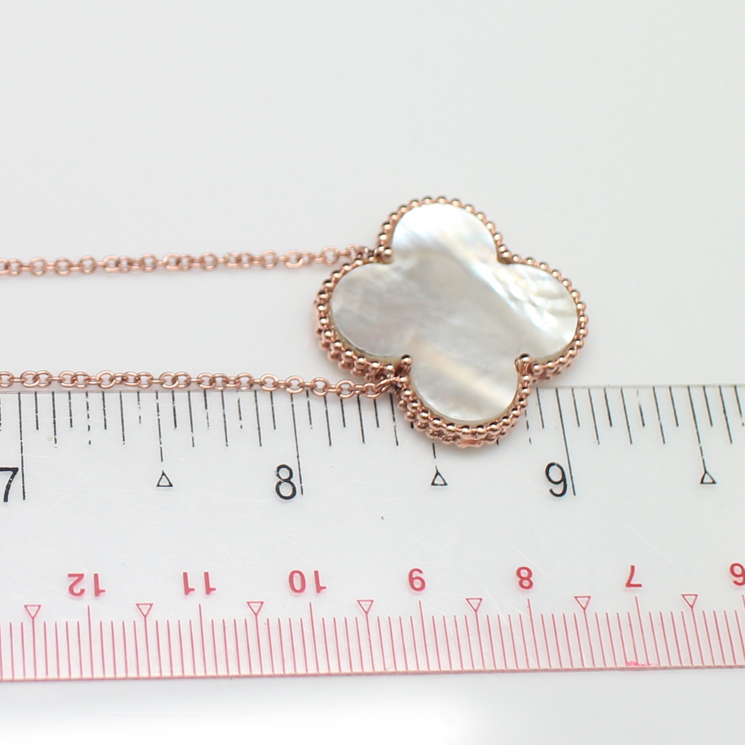 NL25019 สร้อยคอดอกไม้เปลือกมุก ทองแท้ 18k นน.รวม 8.4 กรัม ยาว 17 นิ้ว