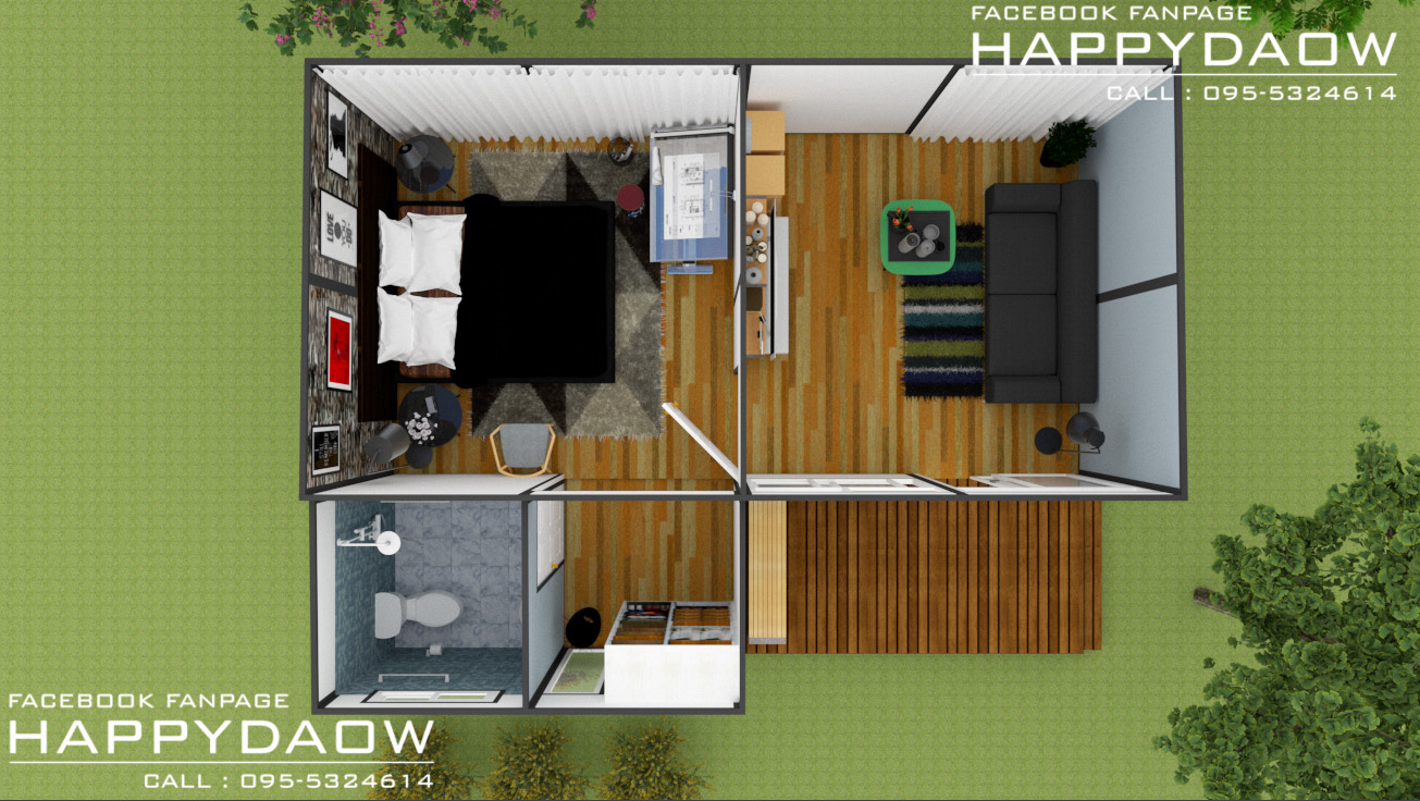 บ้านสำเร็จรูป ขนาด5.40x7.20 เมตร