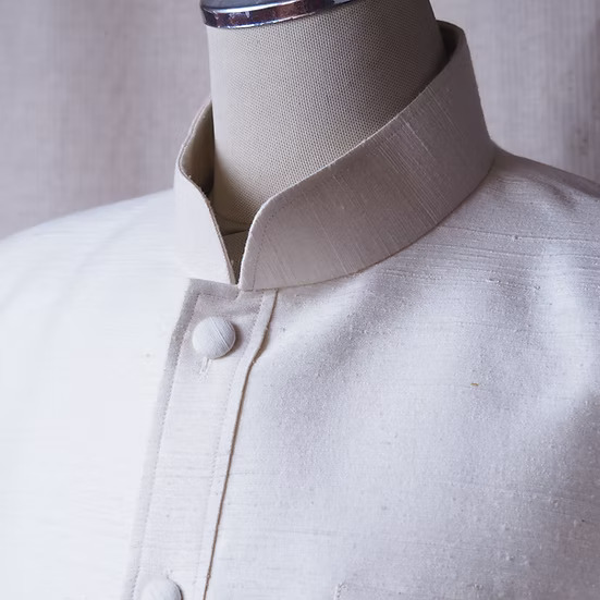 เสื้อสูทพระราชทาน แขนยาว ไหมสีพื้นเนื้อหยาบหนา | ตัดเย็บตามรูปร่าง | เลือกสีผ้า ส่งไซส์ได้