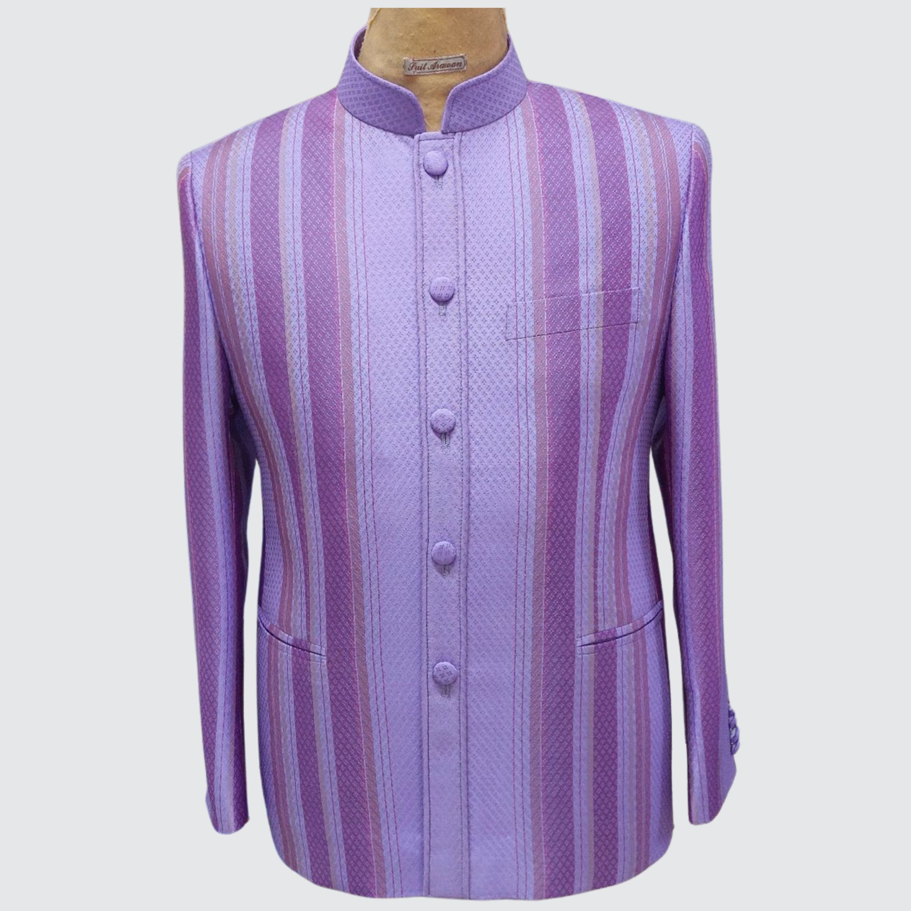 เสื้อสูทพระราชทาน แขนยาว ผ้าไหมยกดอกมีเชิง | ตัดเย็บตามรูปร่าง | เลือกสีผ้า ส่งไซส์ได้