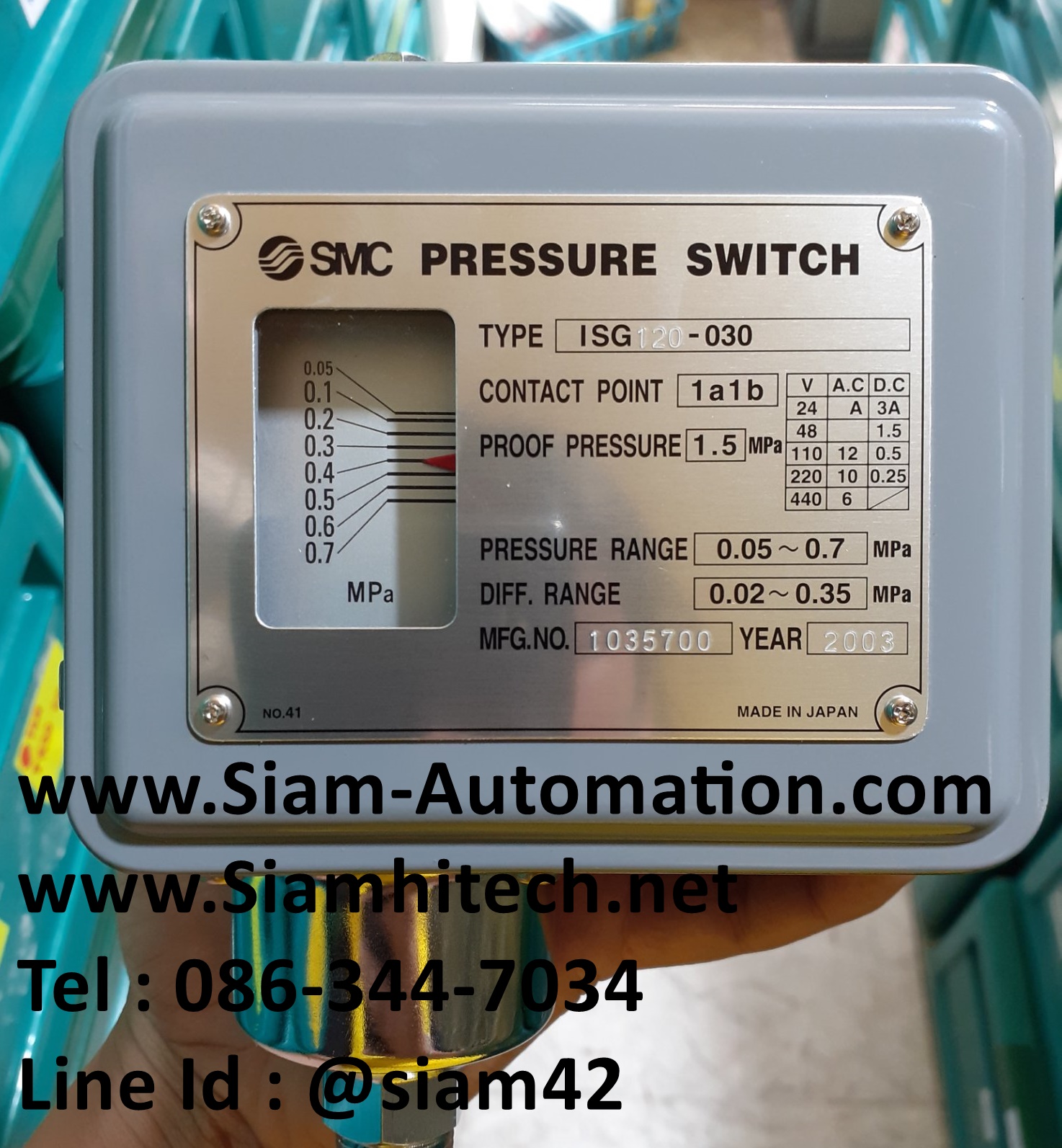 Pressure Switch ยี่ห้อ SMC รุ่น ISG-120-030