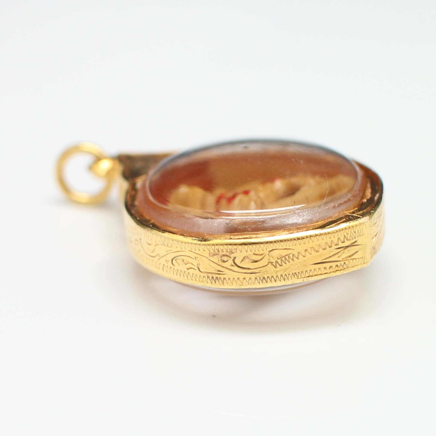 PD25097 จี้สิงห์ เลี่ยมกรอบทองแท้ 90% นน.รวม 5.4 กรัม