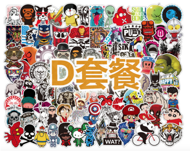 สติ๊กเกอร์ (set 100 ชิ้น) ติด ตกแต่ง กระเป๋า โน๊ตบุ๊ค ของใช้จิปาถะ